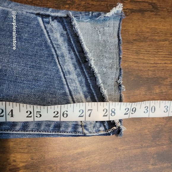 Paige Jeans 29 Verdugo Ankle Skinny Mid Rise Raw Hem Medium Light Wash Stretch - Picture 9 of 12